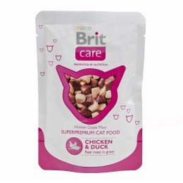 Вологий корм для котів Brit Care Cat Chicken & Duck pouch 80 г (курка та качка)