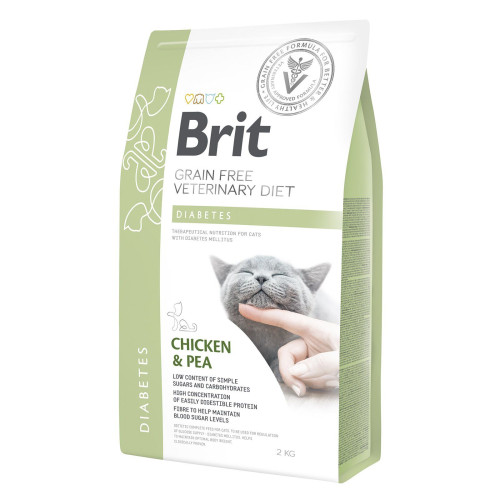 Сухий корм для котів, при цукровому діабеті Brit GF Veterinary Diet Diabetes 2 кг (курка)