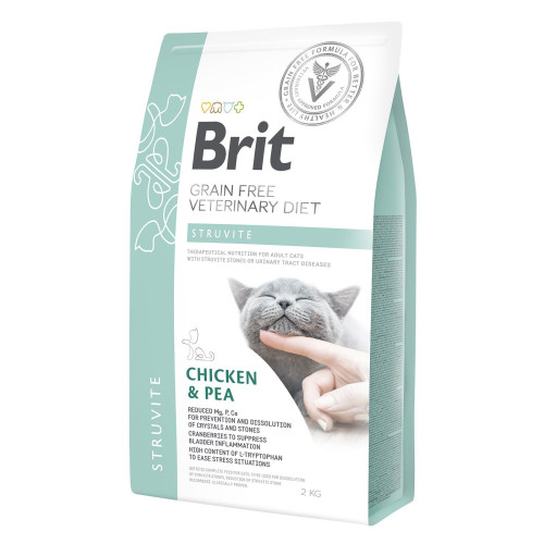 Сухий корм для котів, при захворюваннях сечовивідних шляхів Brit GF Veterinary Diet Struvite 2 кг (курка)
