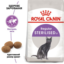 Сухий корм для стерилізованих котів Royal Canin Sterilised 37 | 1,6 кг + 400 г у подарунок (домашня птиця)
