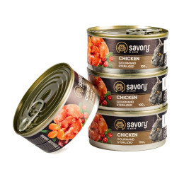 Набір вологого корму для котів Savory Adult Sterilised 4 шт / 100 г - курка