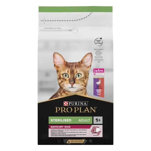 Сухий для котів Pro Plan Sterilised Adult 1+ Savoury Duo 1,5 кг - качка та печінка