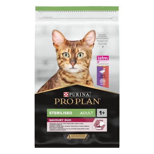 Сухий для котів Pro Plan Sterilised Adult 1+ Savoury Duo 10 кг - качка та печінка