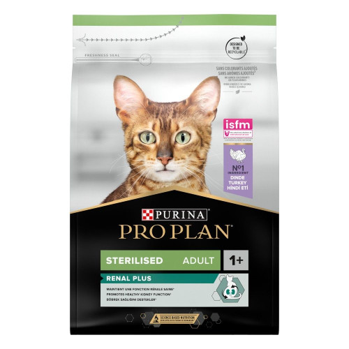Сухий для стерилізованих котів ProPlan Sterilised Adult 1+ Renal Plus 3 кг - індичка