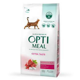 Сухий корм для дорослих котів Optimeal Adult Cat High in Veal 1,5 кг (телятина)