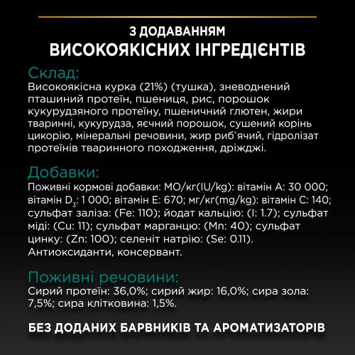 Сухий корм для дорослих котів Pro Plan Original Adult Chicken 10 кг (курка)