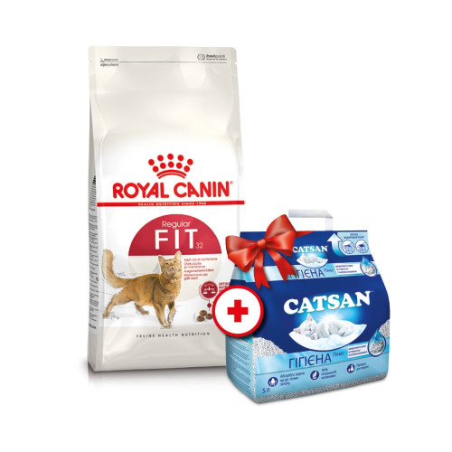Сухий корм для котів Royal Canin Fit 32, 4 кг - домашня птиця + Catsan 5 л