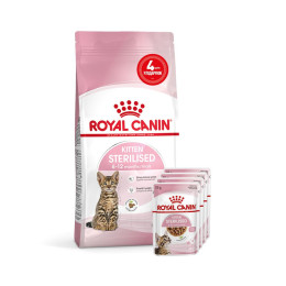 Набір корму для кошенят Royal Canin Kitten Sterilised 2 кг + 4 pouch - домашня птиця