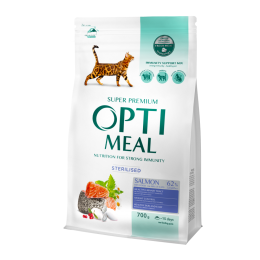 Сухий корм для котів Optimeal Adult Cat Sterilised 700 г - лосось