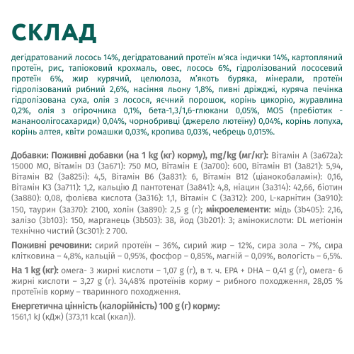 Сухий корм для котів Optimeal Adult Cat Sterilised 1,5 кг - лосось