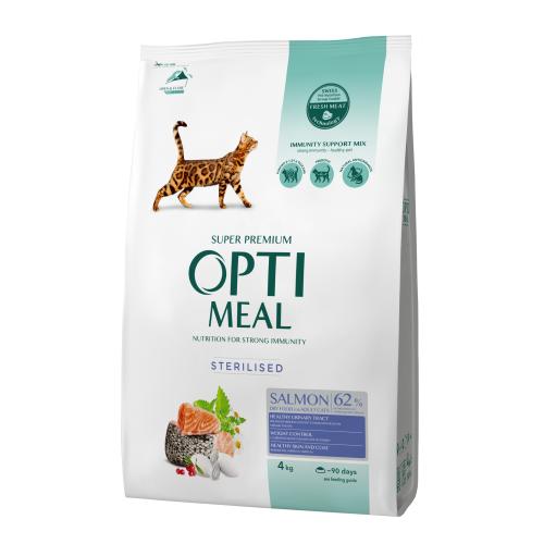 Сухий корм для котів Optimeal Adult Cat Sterilised 4 кг - лосось