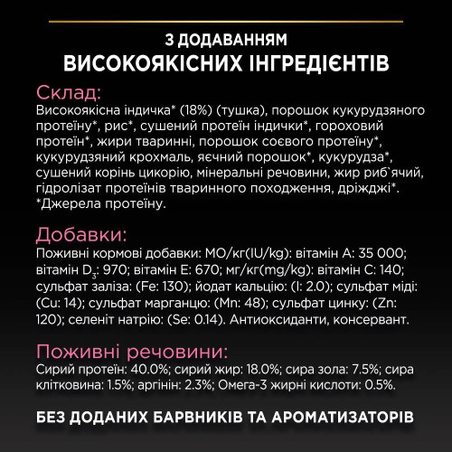 Сухий корм для котів Pro Plan Adult 1+ Delicate Digestion 14 кг - індичка