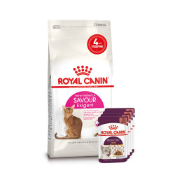 Набір корму для котів Royal Canin exigent savour 2 кг + 4 pouch - домашня птиця