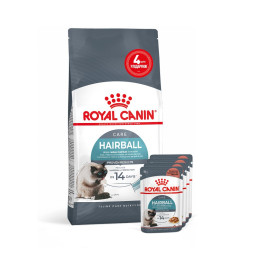 Набір корму для котів Royal Canin hairball care 2 кг + 4 pouch - домашня птиця