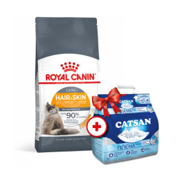 Сухий корм для котів Royal Canin Hair & Skin 4 кг - домашня птиця + Catsan 5 л