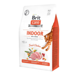 Сухий корм для котів, які мешкають в приміщенні Brit Care Cat GF Indoor Anti-stress 2 кг (курка)