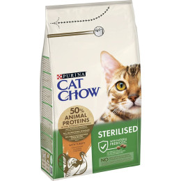 Сухий корм для стерилізованих котів Cat Chow Sterilized 1,5 кг (індичка)