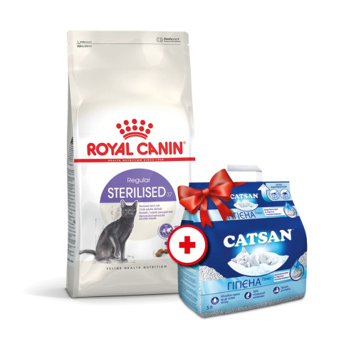 Сухий корм для котів Royal Canin Sterilised 37, 4 кг - домашня птиця + Catsan 5 л