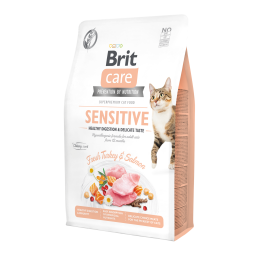 Сухий корм для вибагливих котів Brit Care Cat GF Sensitive HDigestion & Delicate Taste 2 кг (індичка і лосось)