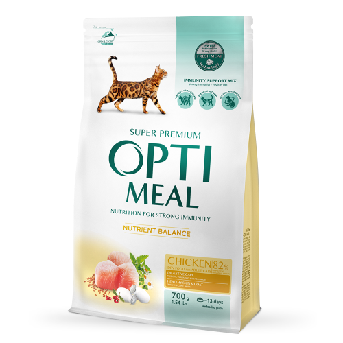 Сухий корм Optimeal Adult Cat Chicken для дорослих котів 700 г (курка)