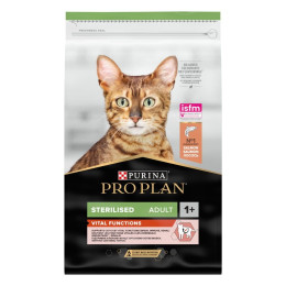 Сухий корм стерилізованих кішок та кастрованих котів ProPlan Sterilised, 10 кг (лосось)