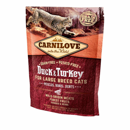Сухий корм для котів великих порід Carnilove Cat Duck & Turkey Large Breed 400 г (качка та індичка)
