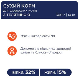 Сухий корм для котів Club 4 Paws Premium 300 г (телятина)