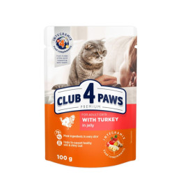 Вологий корм для котів Club 4 Paws Premium pouch 100 г - індичка