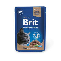 Вологий корм для котів Brit Premium Sterilised pouch 100 г - печінка