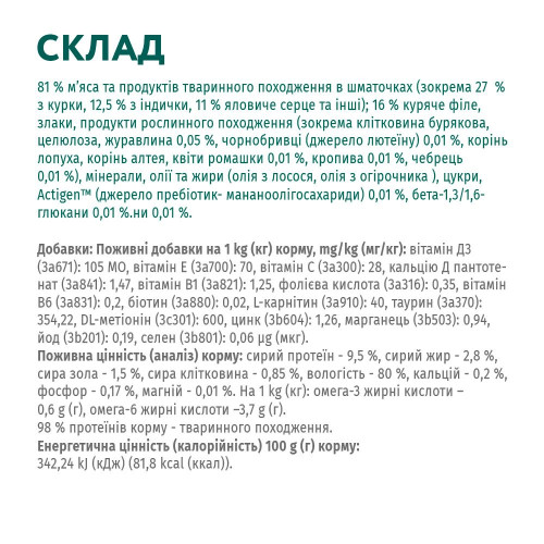 Вологий корм для стерилізованих котів Optimeal 85 г (індичка і курка) 12шт