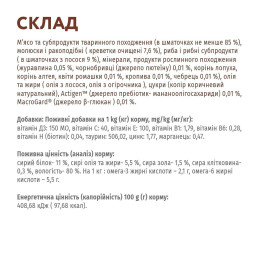 Вологий корм для дорослих котів Optimeal 85 г (креветки та лосось)