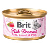 Вологий корм для котів Brit Fish Dreams 80 г (тунець, морква та горох)