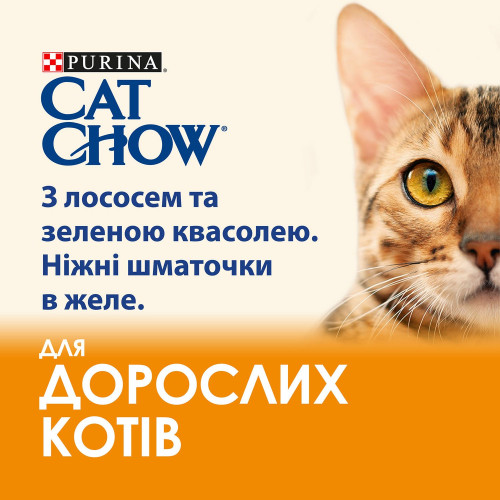 Вологий корм для котів Cat Chow Adult 85 г (лосось та зелена квасоля)