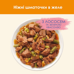Вологий корм для котів Cat Chow Adult 85 г (лосось та зелена квасоля)