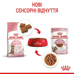 Вологий корм для кошенят Royal Canin Kitten Sterilised in gravy pouch 85 г - домашня птиця