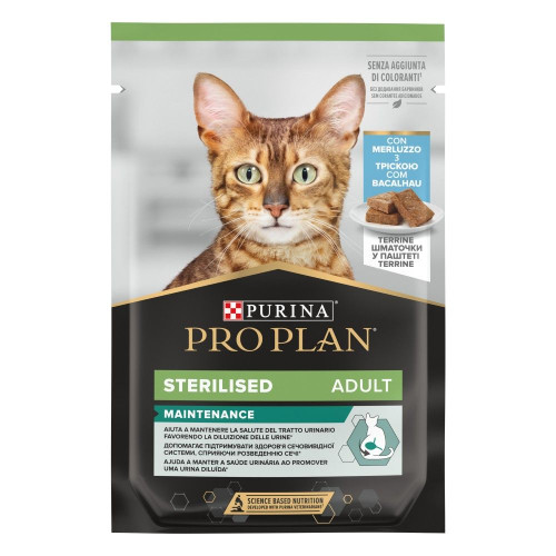 Вологий корм для котів Pro Plan Sterilised pouch 75 г - тріска