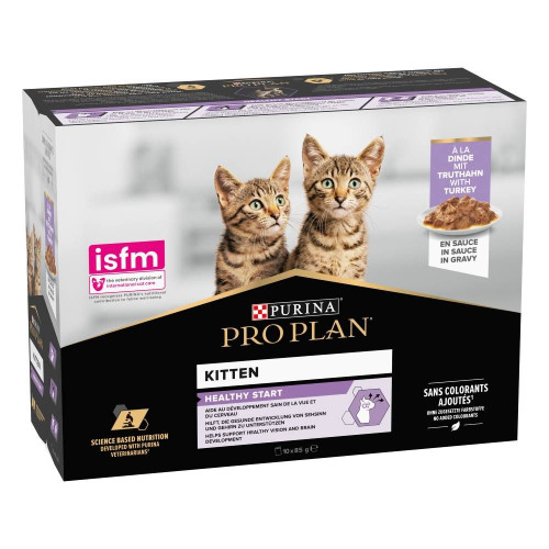 Вологий корм для кошенят Pro Plan Kitten Healthy Start 10 pouch х 85 г - індичка