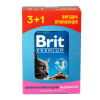 Вологий корм для котів Brit Premium pouch 4 x 100 г - курка та індичка
