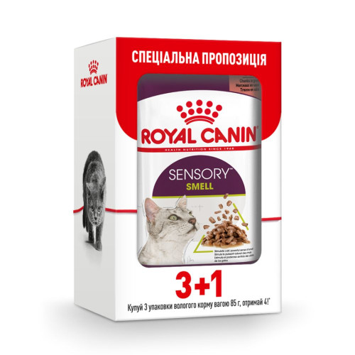 Вологий корм для котів Royal Canin Sensory Feel Gravy pouch 85 г, 3+1 шт - домашня птиця