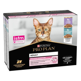 Набір вологого корму для котів Pro Plan Adult Delicate Digestion 10 шт х 85 г - індичка та океанічна риба