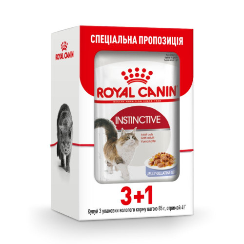Вологий корм для котів Royal Canin Instinctive Jelly pouch 85 г, 3+1 шт - домашня птиця