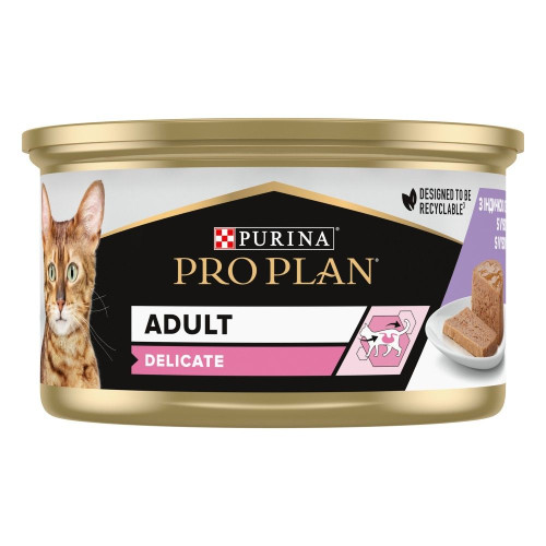 Вологий корм для котів Pro Plan Delicate Adult 85 г - індичка
