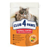 Вологий корм для котів з ефектом виведення шерсті Club 4 Paws Premium 80 г (курка)