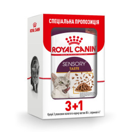 Вологий корм для котів Royal Canin Sensory Taste Gravy pouch 85 г, 3+1 шт - домашня птиця