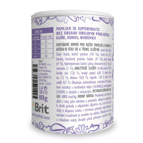 Ласощі для кошенят Brit Care Crunchy Cracker Superfruits 100 г - курка, кокос і чорниця