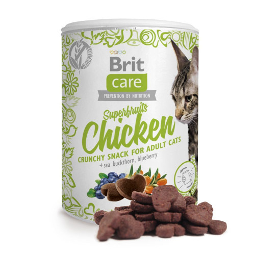 Ласощі для котів Brit Care Crunchy Cracker Superfruits 100 г - курка, обліпиха і чорниця