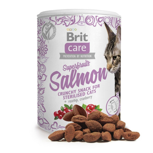 Ласощі для котів Brit Care Crunchy Cracker Superfruits 100 г - лосось, шипшина і журавлина