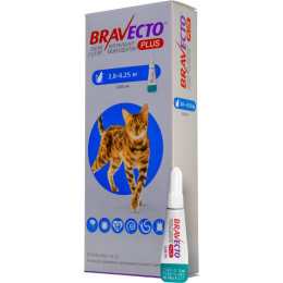 Краплі на холку Bravecto Plus 250 мг від 2,8 до 6,25 кг, 1 піпетка