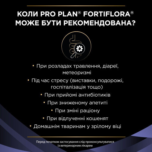 Пробіотик ProPlan Fortiflora підтримка мікрофлори шлунково-кишкового тракту, 30 шт x1 г