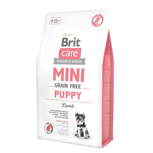 Сухой корм для щенков и молодых собак миниатюрных пород Brit Care Mini GF Puppy Lamb 2 кг (ягненок)
